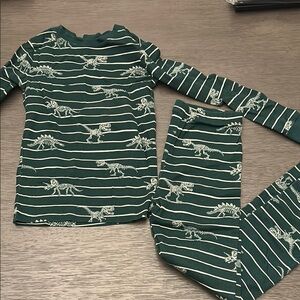 Green and White Dinosaur Pajama Set